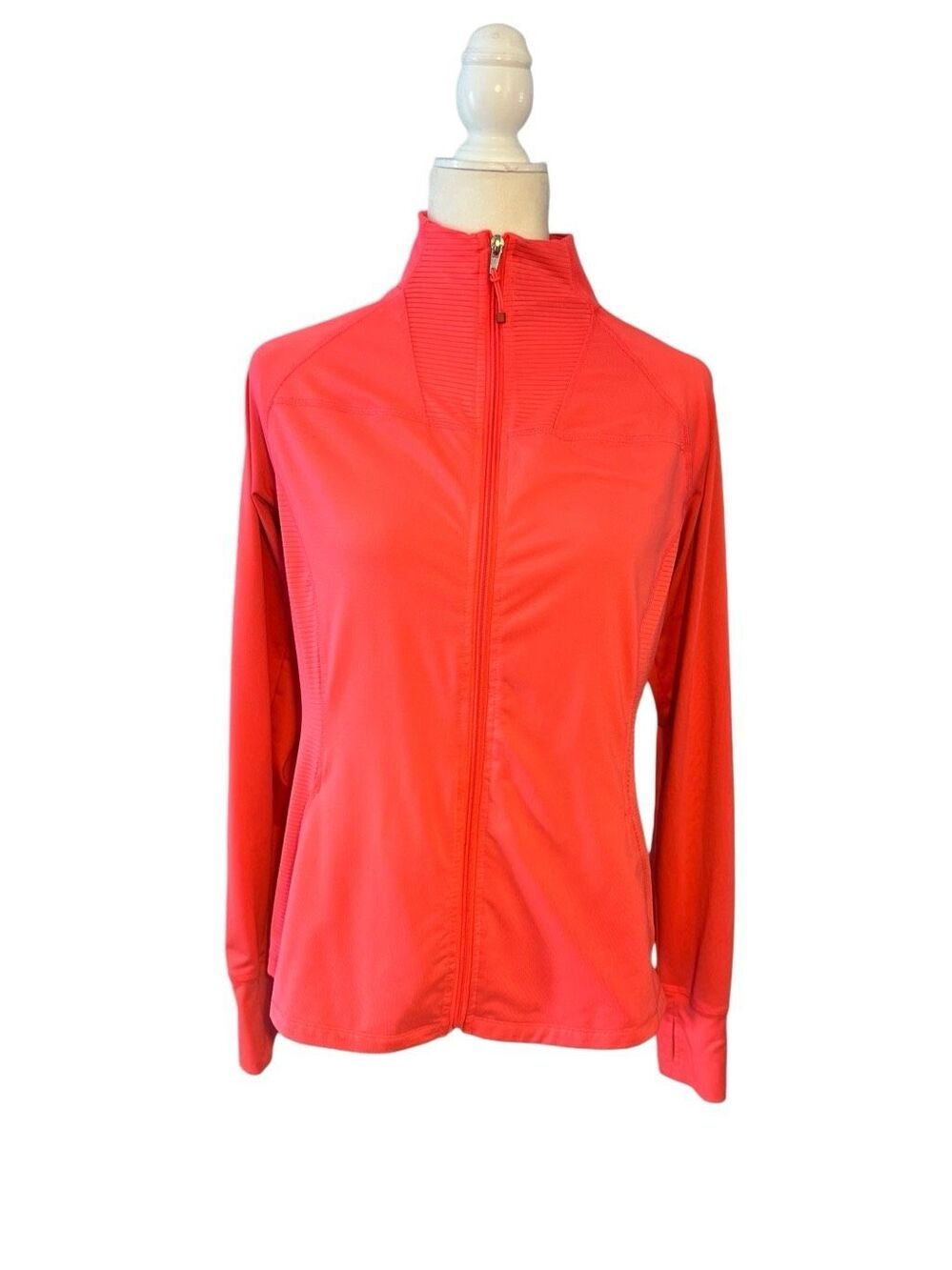 Tangerine hot pink zip front performance jacket - M